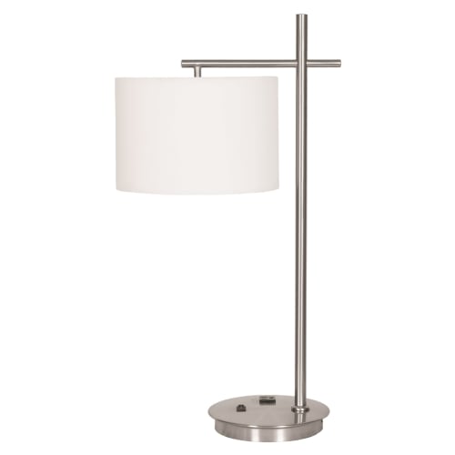 Single Table Lamp, 1 Outlet, Brushed Nickel Finish